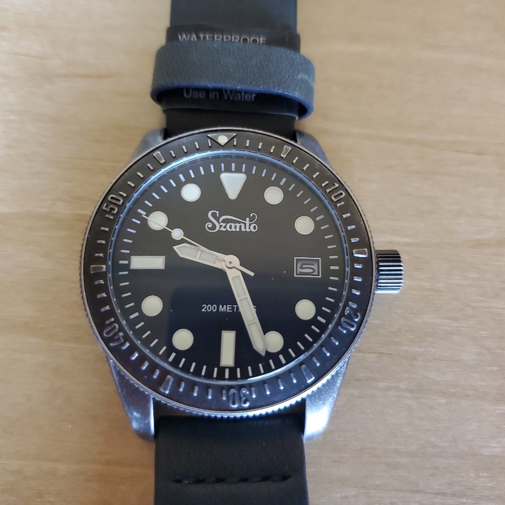 Szanto Luxury VintageDive Waterproof Leather strap